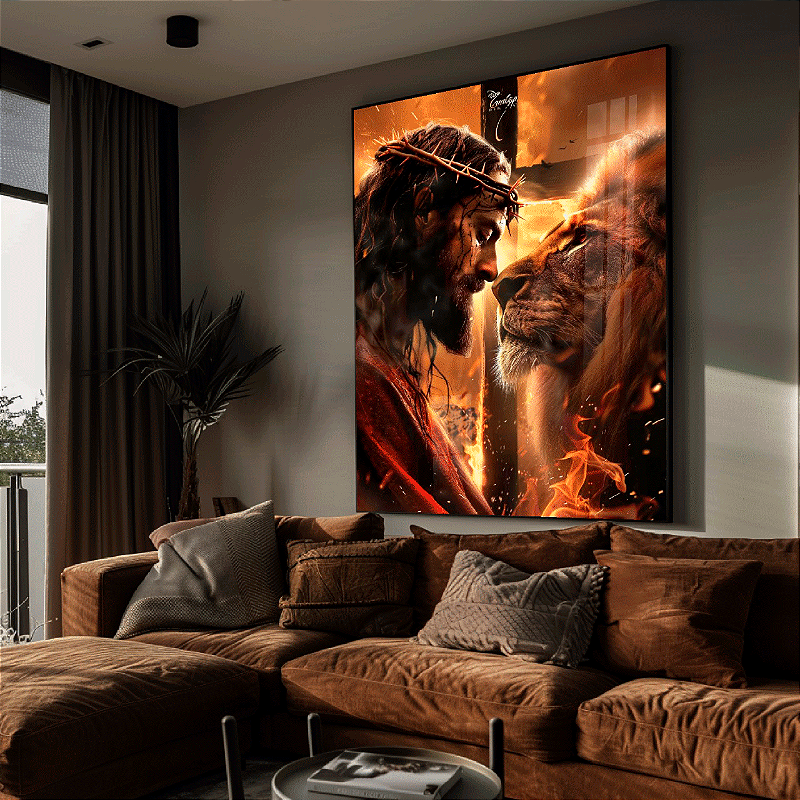 Quadro Decorativo Religioso Leão De Judá Jesus