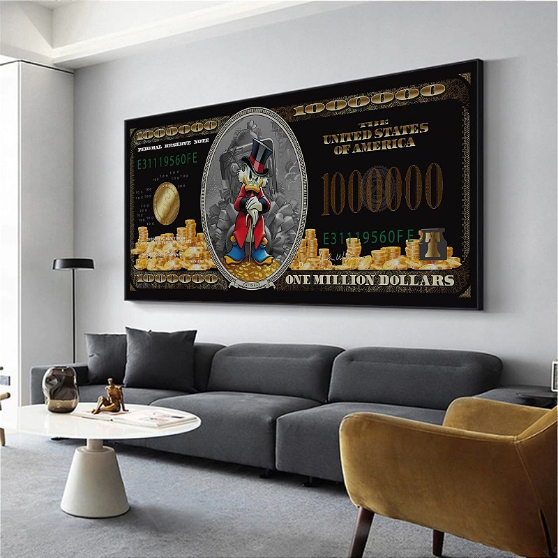 Quadro Decorativo Dólares Tio Patinhas