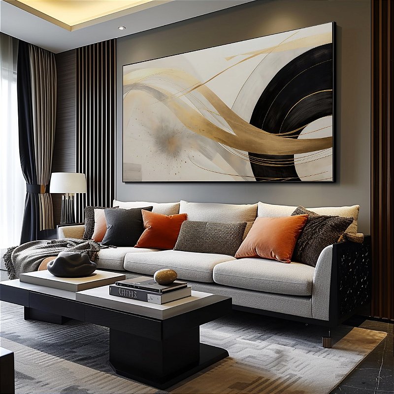 Quadro Decorativo Abstrato Gold