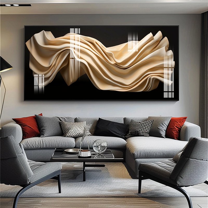 Quadro Decorativo Abstrato 3D Fundo Preto