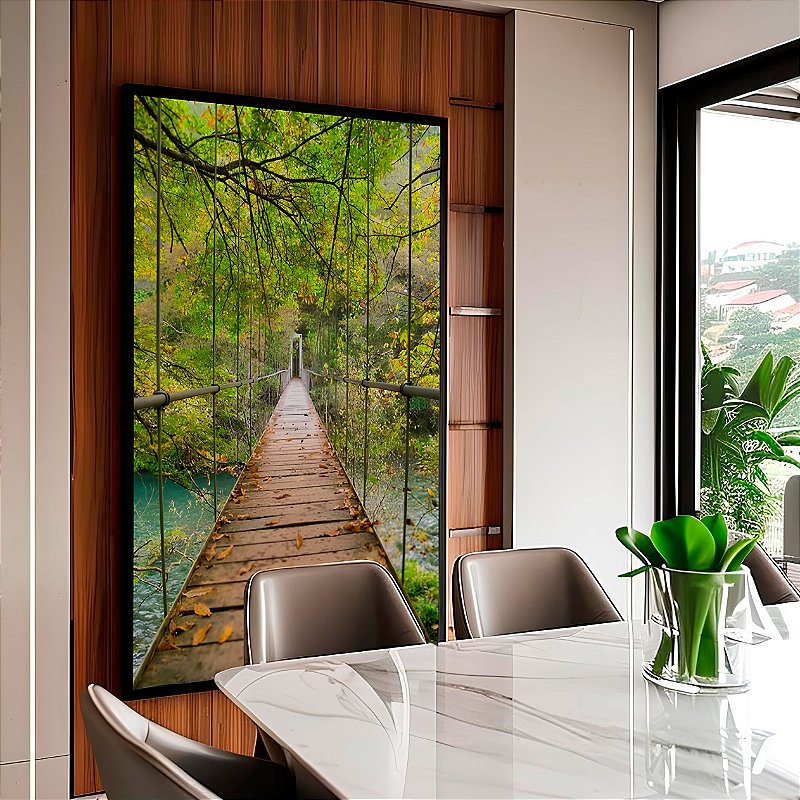 Quadro Com Moldura Arte Ponte Da Natureza