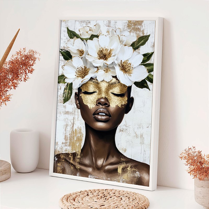 Quadros Com Moldura Mulher Floral Serenidade 3