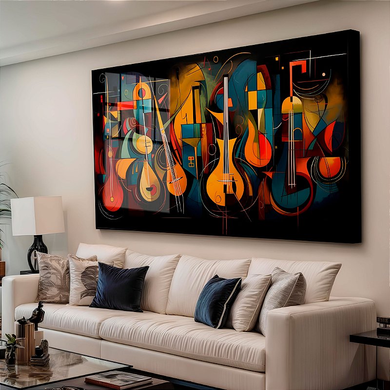 Quadro Com Moldura Arte Violinos