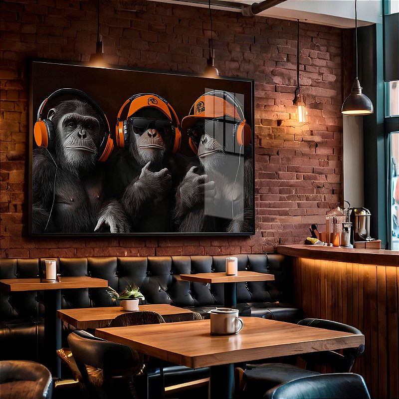 Quadro Com Moldura Arte Monkey Pop 3