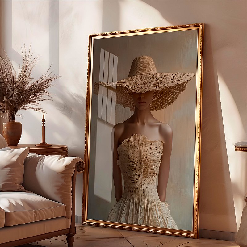 Quadro Decorativo Com Moldura Arte Mulher Bela Camponesa 2
