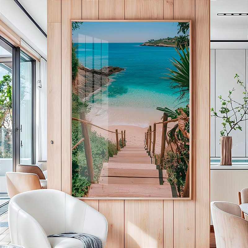 Quadro Decorativo Com Moldura Caminhos Do Mar