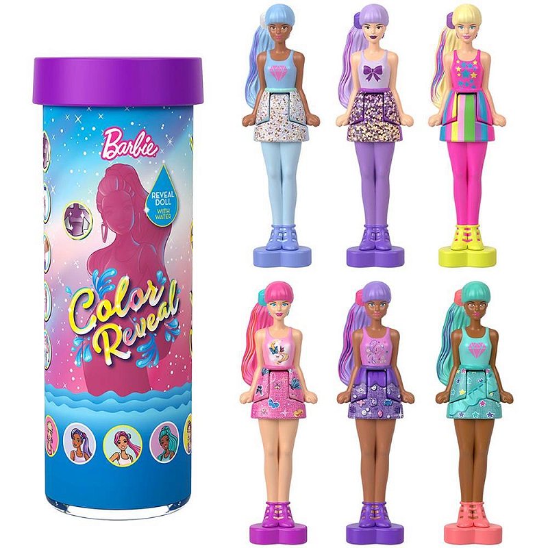 Barbie Land Color Reveal Mini Boneca Caixa com 10 - Diversão e ...