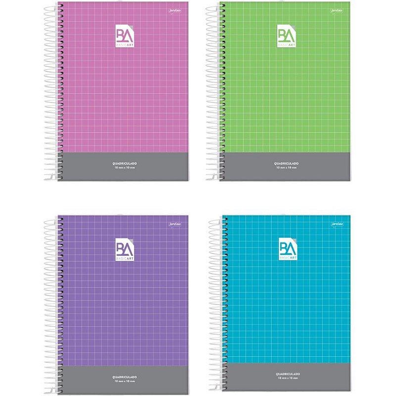 Caderno Quadriculado Universitário 10x10mm 96 Folhas C/4 – Versátil e ...