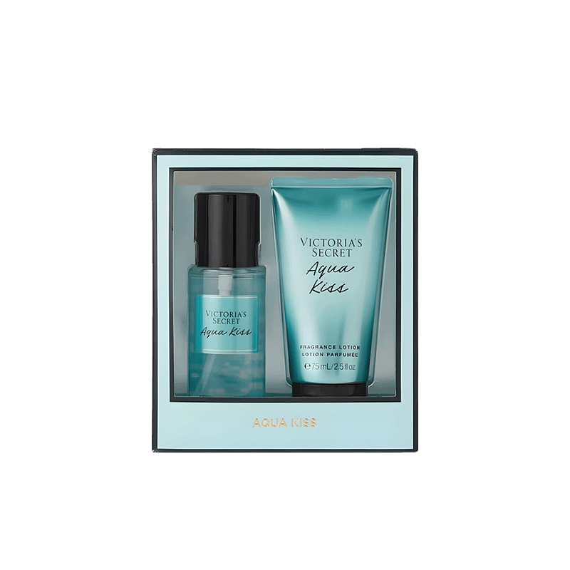 Kit Mini Loção + Splash Victoria's Secret Aqua Kiss 75ml - Naudia