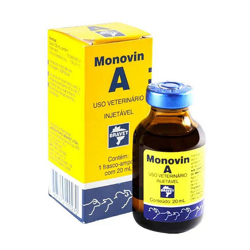Monovin A 20 mL - Bravet - Kajavet Farmácia Veterinária