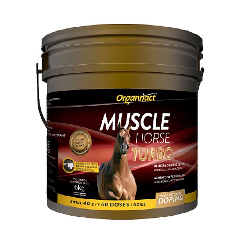 Muscle Horse Turbo 6 kg - Organnact - Kajavet Farmácia Veterinária