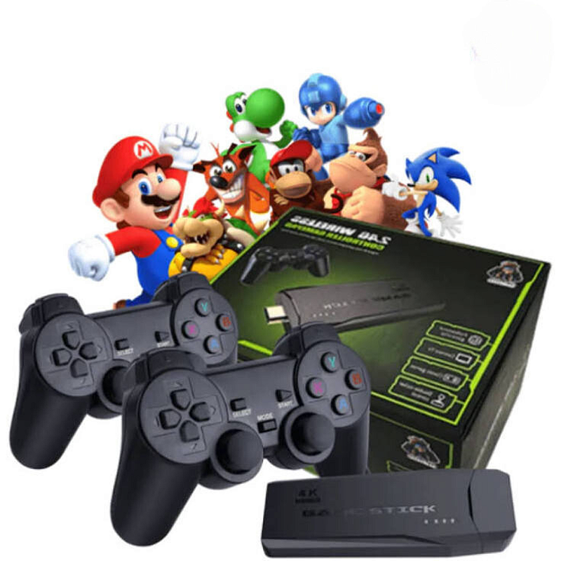 Video Game com 10.000mil Jogos + 2 Controles + Sistema 4K