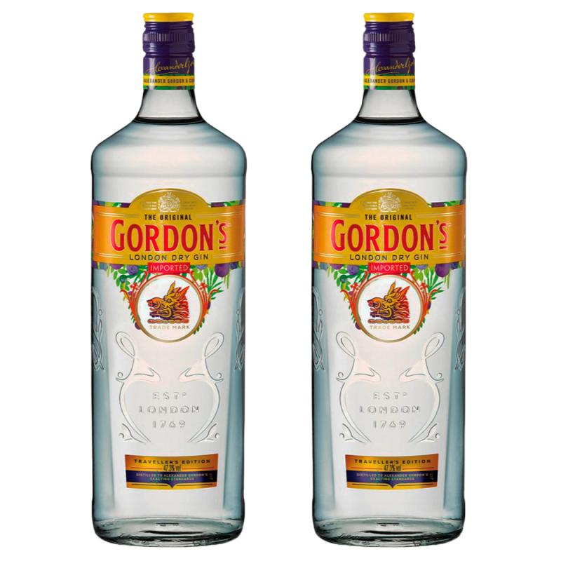 Kit 02 Gordon's London Dry Gin Inglês 750ml - Winecomvoce