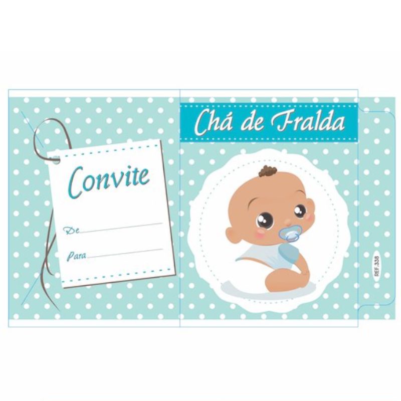 CONVITE CH FRALDA REF 338 10 UNIDADES KID ART Loja do