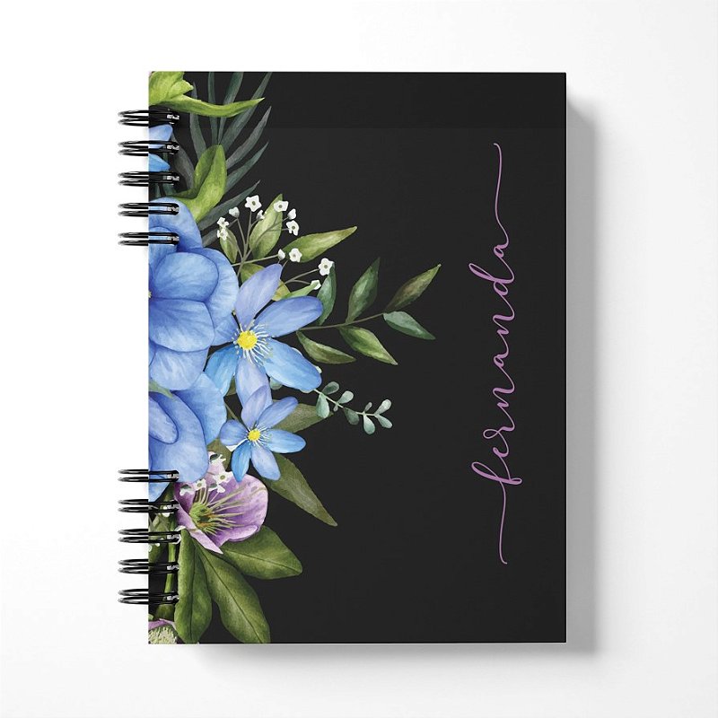 Planner Personalizado Floral Preto