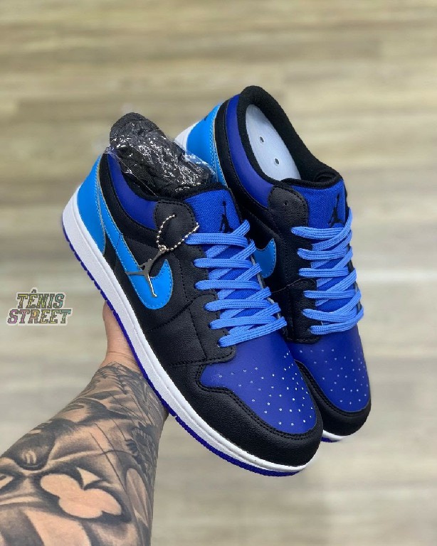 Tênis Nike Air Jordan 1 Low Blue Black - Azul / Preto - @tenis.street
