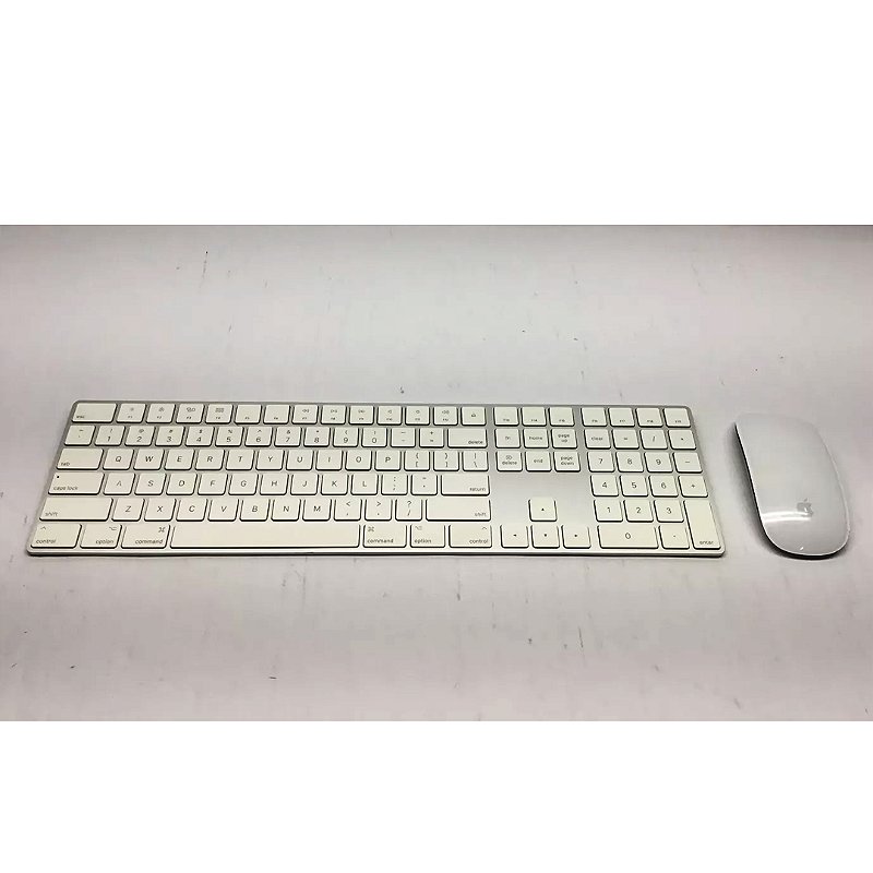 美品Magic Mouse White & Magic Keyboard Set Apple Magic Keyboard 2 com Teclado Numérico e Magic Mouse 2