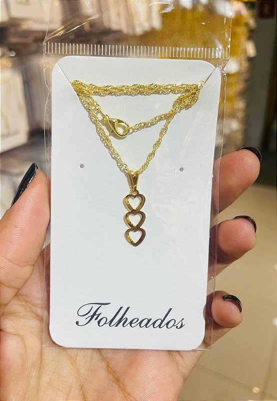 Colar 3 corações