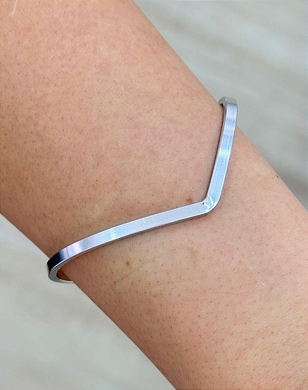 Bracelete V Prata
