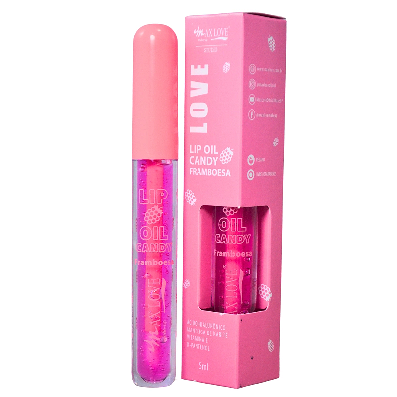 Lip Oil Vegano Candy Framboesa Max Love