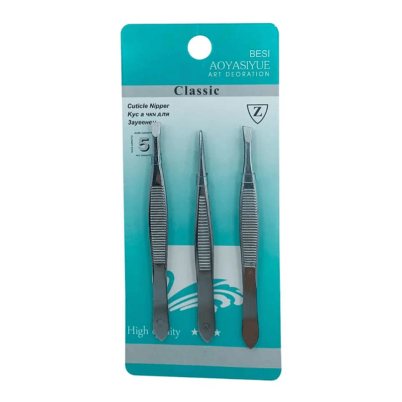 Kit de 3 Pinças para Sobrancelha