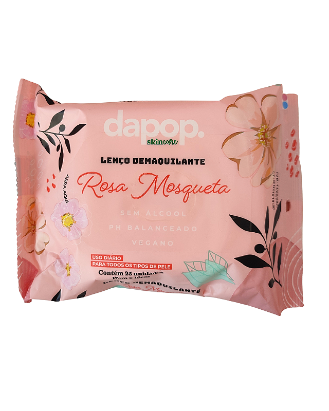 Lenço Demaquilante Rosa Mosqueta - Dapop