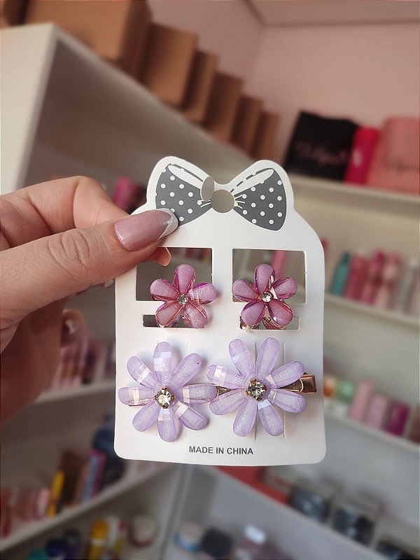 Kit presilha de Flor Lilás