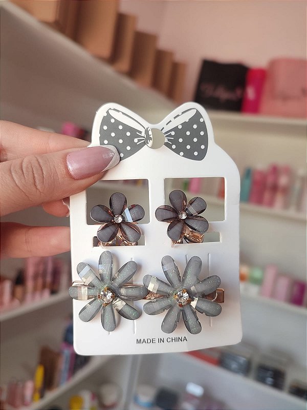 Kit presilha de Flor Preta