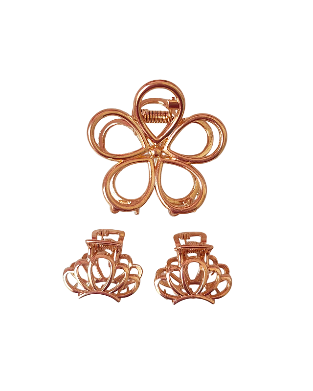 Kit de Prendedor de Flor Dourado