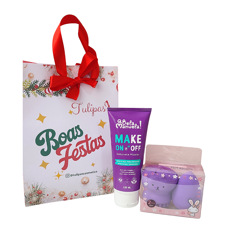 Kit de Presente Sabonete Liquido + kit de esponjas - Acompanha sacola
