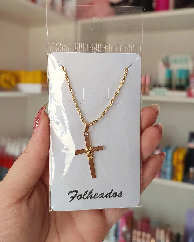 Colar Cruz dourado