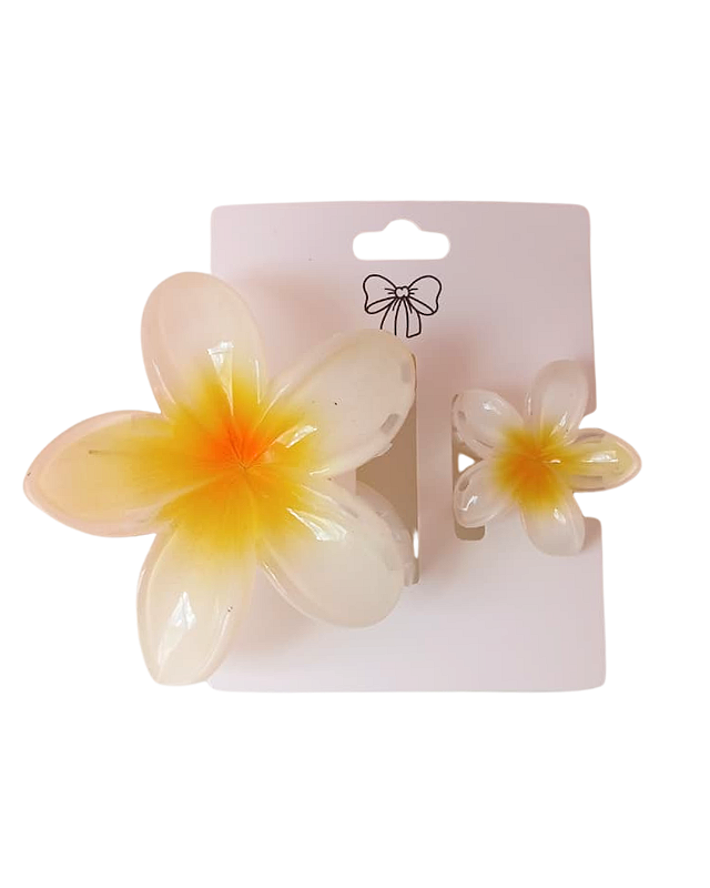Kit Presilha de Flor Grande e Pequena Amarela