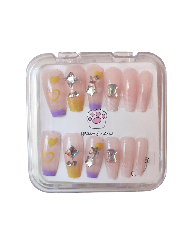 Unhas Postiças Decoradas Autocolantes - Cor 08