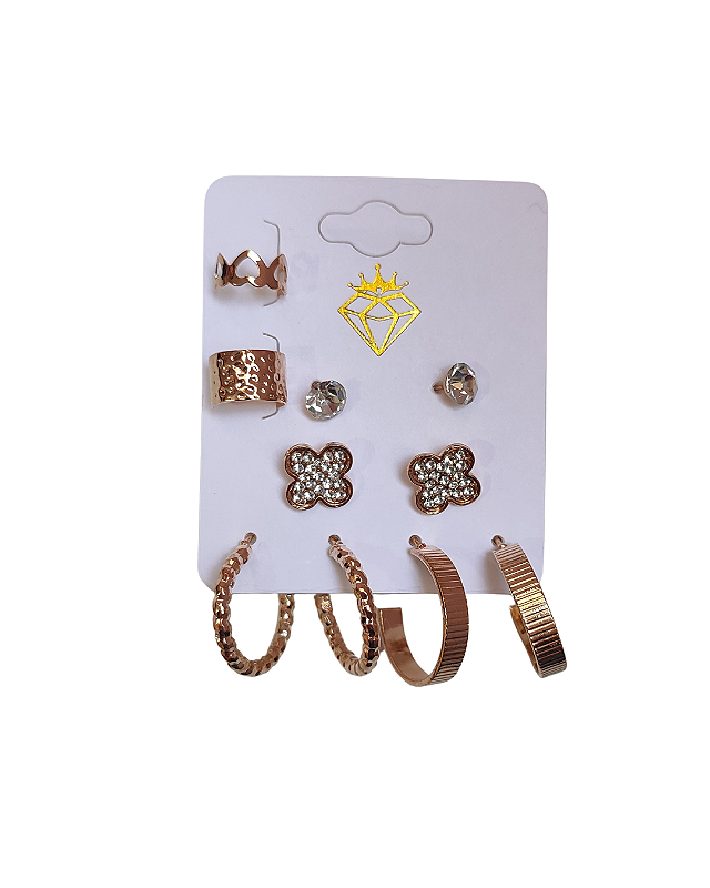 Kit de Brincos Dourado