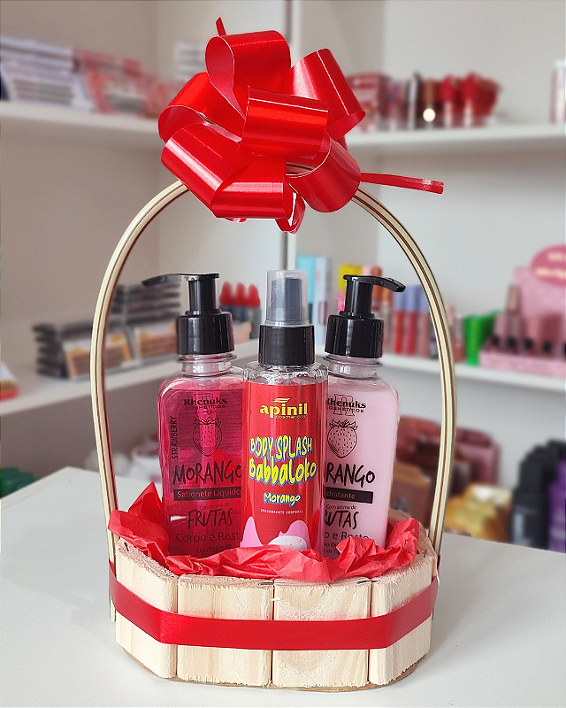 Cesta de Presente (Hidratante Corporal+ Body Splash+ Sabonete Líquido)