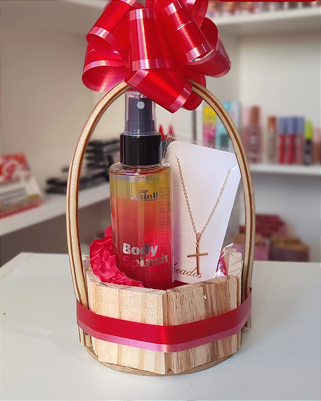 Cesta de Presente (Body Splash+ Colar)