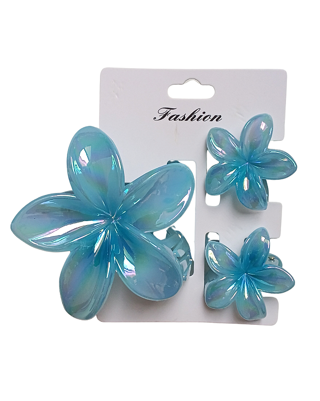 Kit de Presilha de Flor Azul