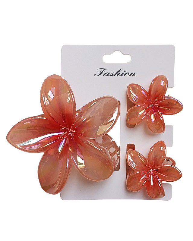 Kit de Presilha de Flor Laranja