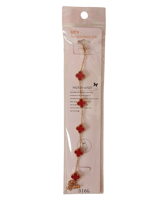 Pulseira Trevo Vermelho