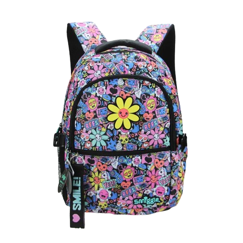 Mochila escolar Flowers Smiles Original Smiggle - Cubo Nerd - O