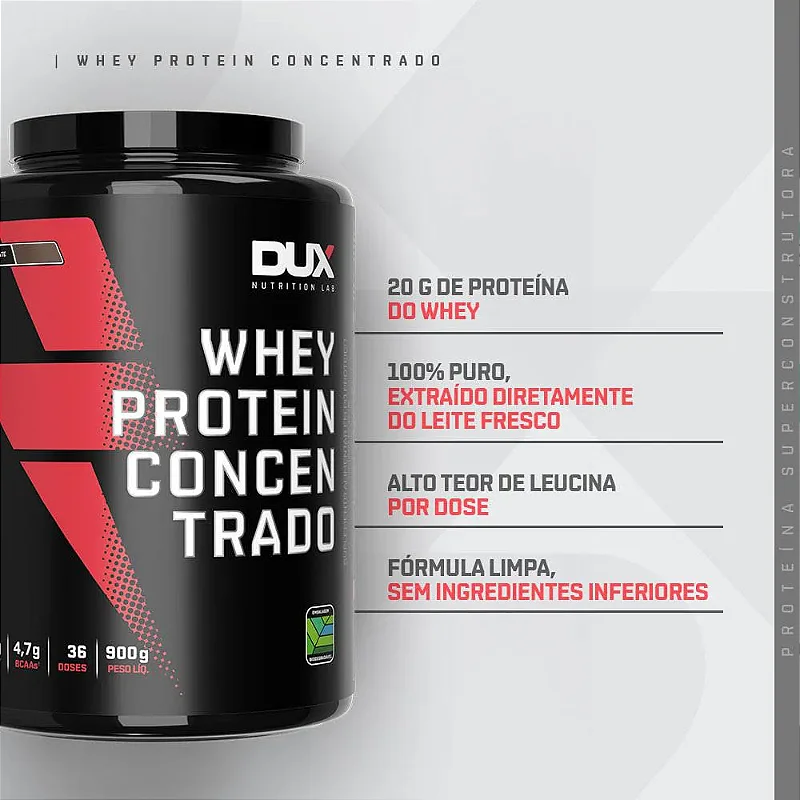 Whey Protein Concentrado Pote 900g - Dux