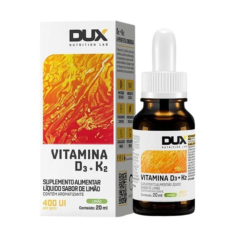 Vitamina D3 + K2 20ml Limão - Dux