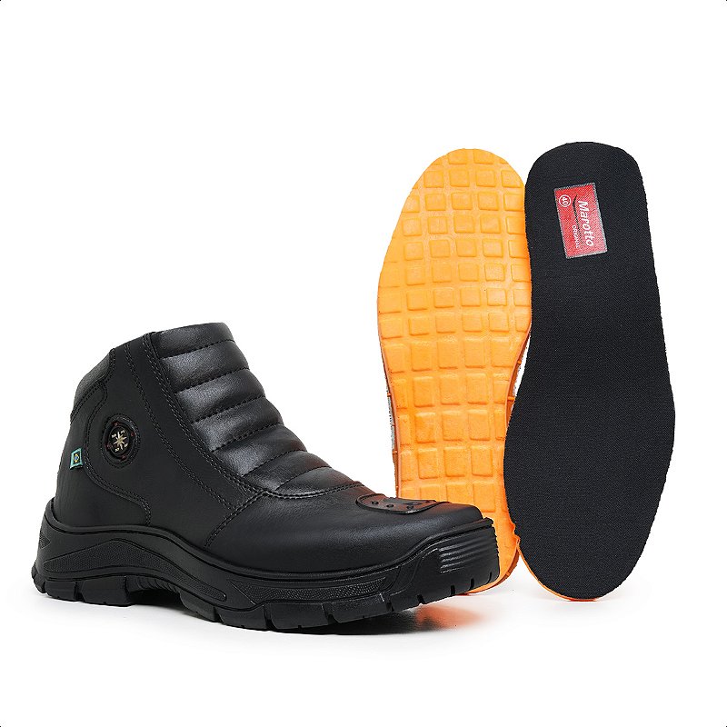 Bota Motociclista Cano Médio Zíper Couro Ecológico - Marotto Street Force 16500