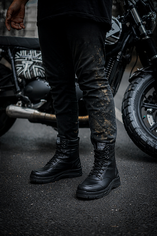 Bota Coturno Militar em Couro semi impermeável Marotto Cobra 12100