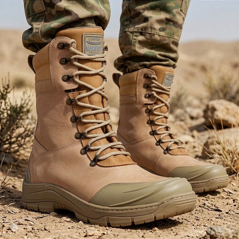 Bota Coturno Militar em Couro semi impermeável Marotto Cobra 12100