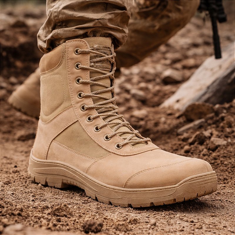 Bota Coturno Tático Em Couro Palmilha Confort - Marotto Sucuri 8628