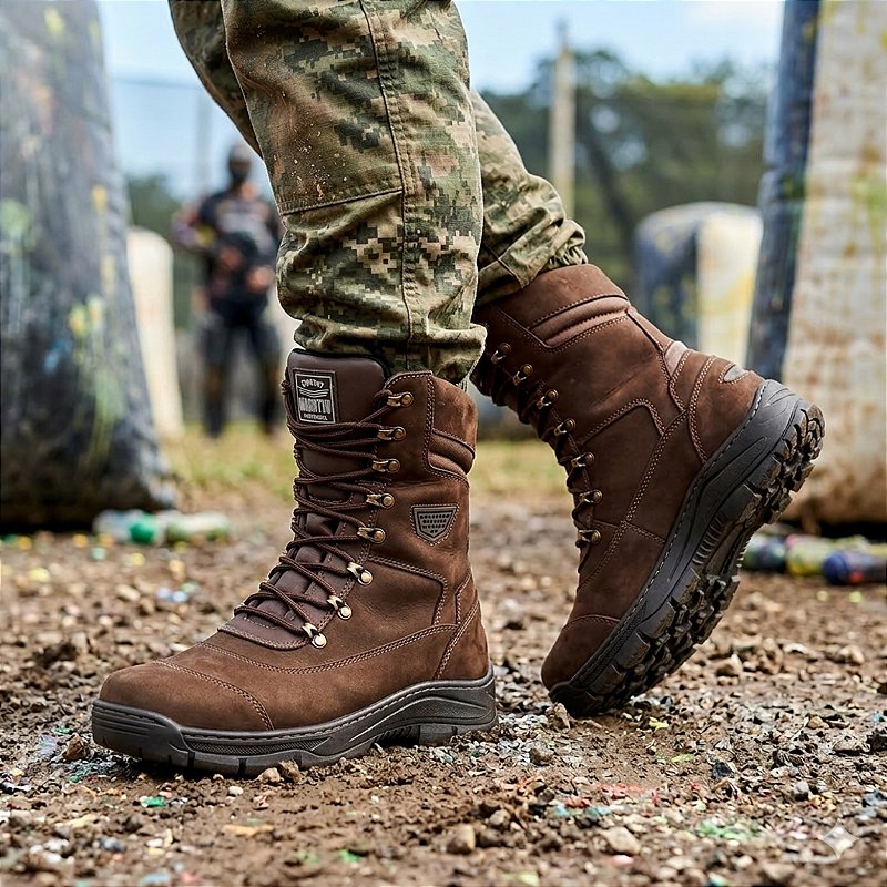 Bota Coturno Militar couro semi impermeável Marotto Aviador 12000