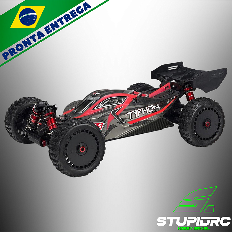 ARRMA TYPHON 6S 4WD BLX 1/8 BUGGY RTR – PRETO/VERMELHO - StupidRC