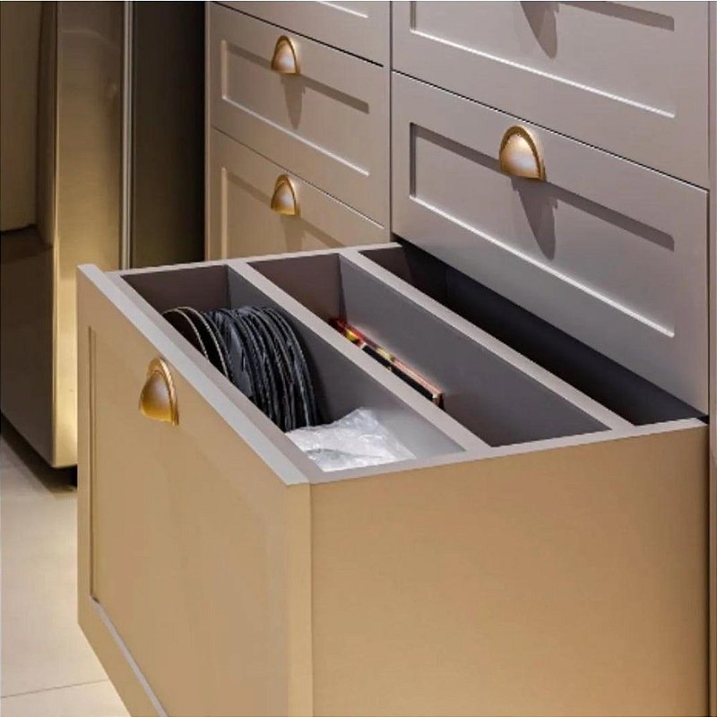 Puxador Concha Shell 64mm Gold Escovado Zen - madeverde