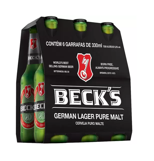 Cerveja Becks Long Neck Puro Malte 330ml Pack - 6 Unidades - Faz a